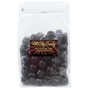 All City Candy Dark Chocolate Triple Dipped Malt Balls - 3 LB Bulk Bag Bulk Unwrapped Albanese Confectionery For fresh candy and great service, visit www.allcitycandy.com