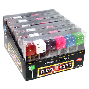 Dice Pops Assorted 6 Count Gift Box - For fresh candy and great service, visit www.allcitycandy.com