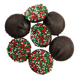 For fresh candy and great service, visit www.allcitycandy.com - Reppert's Dark Chocolate Christmas Nonpareils 2 lb Bulk Bag