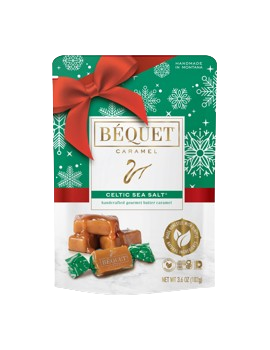 Bequet Holiday Celtic Sea Salt Caramels 3.6 oz. Bag