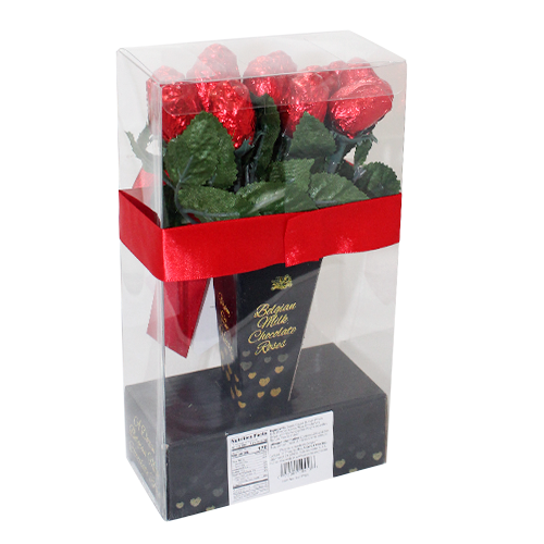 For fresh candy and great service, visit www.allcitycandy.com - Dozen Belgian Milk Chocolate Mini Roses in a Vase with Window 1.69-oz Package