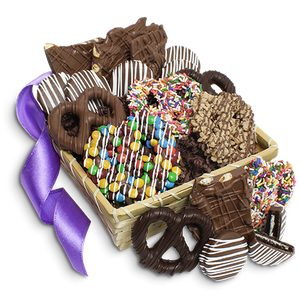 Dreamy Delight Gourmet Chocolate Covered Treats Gift Basket - Visit www.allcitycandy.com for great candy, service and delicious treats.
