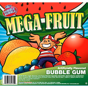 All City Candy Dubble Bubble Mega Fruit Unfilled Gumballs 3 lb. Bulk Bag- For fresh candy and great service, visit www.allcitycandy.com