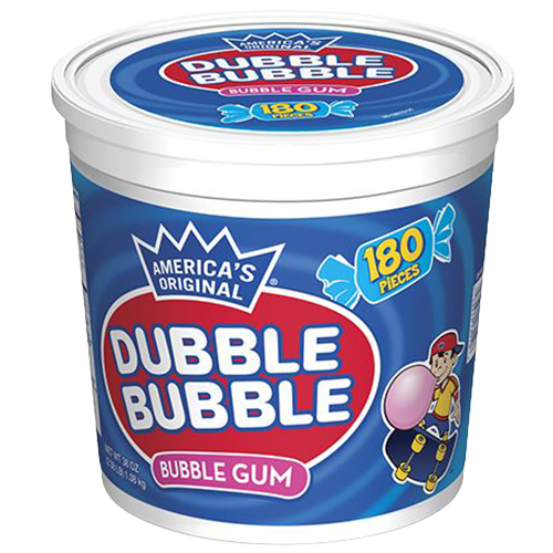 All City Candy Dubble Bubble Original Twist Bubble Gum Tubs Gum/Bubble Gum Concord Confections (Tootsie) 180-Piece Tub For fresh candy and great service, visit www.allcitycandy.com