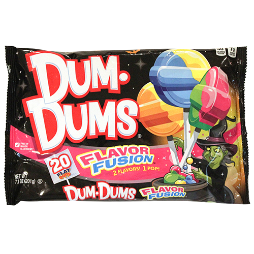 Dum Dums Flavor Fusion Halloween Flat Pops 7.1 oz. Bag - For fresh candy and great service, visit www.allcitycandy.com