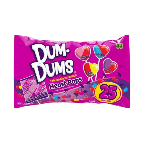 Dum Dum's Friendship Exchange Heart Pops - Bag of 25