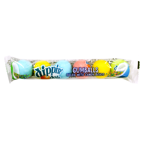 For fresh candy and great service, visit www.allcitycandy.com - Dippin Dots Filled Gumballs 6 count Tube 1.4 oz. Case of 24