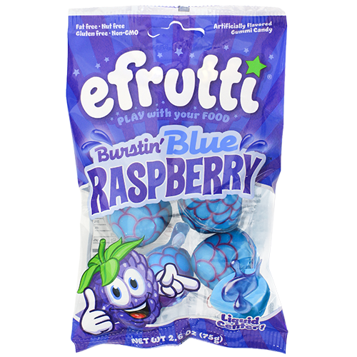 Efrutti Burstin' Blue Raspberry 2.6 oz. Bag - All City Candy