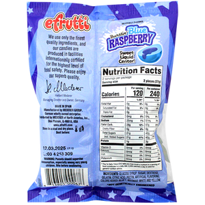 Efrutti Burstin' Blue Raspberry 2.6 oz. Bag - Visit www.allcitycandy.com for great candy, service and delicious treats.