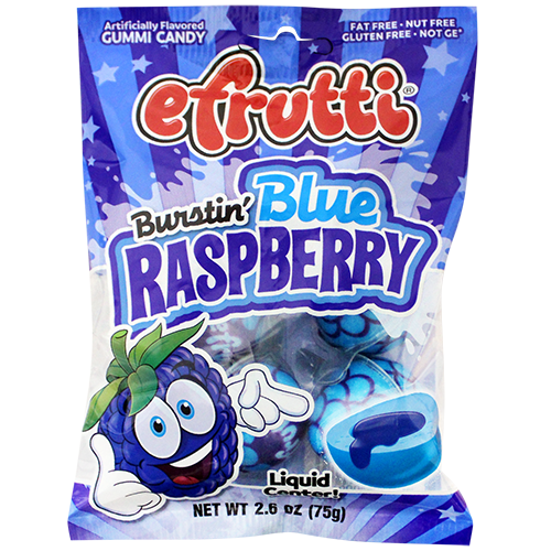 Efrutti Burstin' Blue Raspberry 2.6 oz. Bag - Visit www.allcitycandy.com for great candy, service and delicious treats.