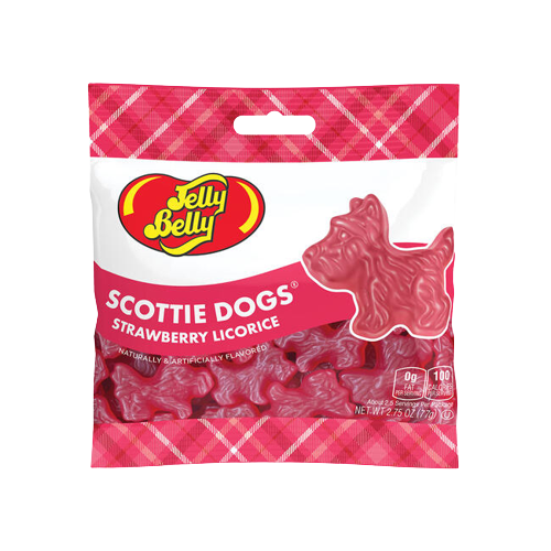 Jelly Belly Scottie Dogs Strawberry Licorice 2.75 oz. Bag - For fresh candy and great service, go to www.allcitycandy.com