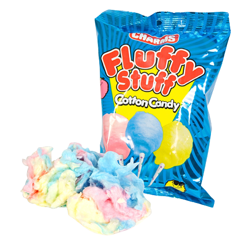 6x Bags Charms Fluffy Stuff Assorted Flavor Cotton Candy, Fat Free, 2.5oz