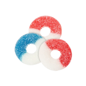 All City Candy Freedom Red Cherry & Blue Raspberry Gummi Rings Bulk Bags Bulk Unwrapped Albanese Confectionery For fresh candy and great service, visit www.allcitycandy.com
