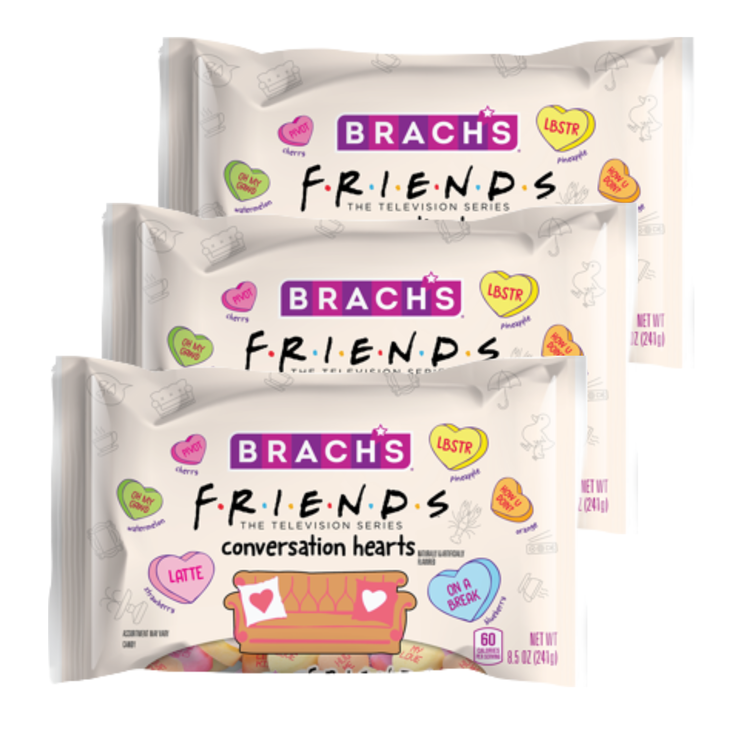 Brach's F•R•I•E•N•D•S Conversation Hearts 8.5 oz. Bag - All City Candy