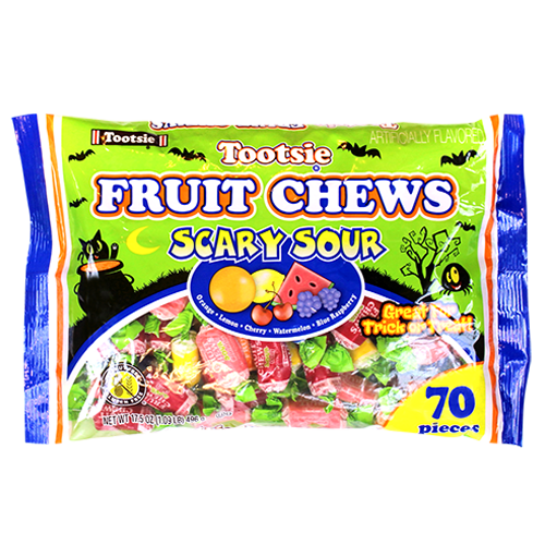  Tootsie Fruit Chews Scary Sour 70 count 17.5 oz. Bag - For fresh candy and great service, visit www.allcitycandy.com