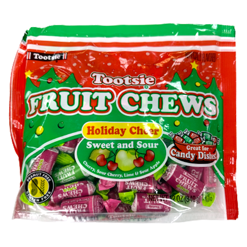 Tootsie Roll Fruit Chews Sweet and Sour Holiday Cheer 12 oz. Bag - For fresh candy and great service, visit www.allcitycandy.com