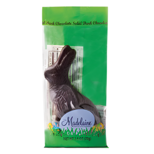 Madelaine Solid Dark Chocolate Sitting Rabbit 2.5 oz. - Visit www.allcitycandy.com for great candy and delicious treats!