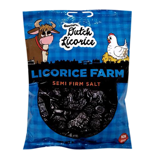 All City Candy Gustaf's Dutch Black Semi Firm Salt Licorice Farm - 5.29-oz. Bag Licorice Gerrit J. Verburg Candy For fresh candy and great service, visit www.allcitycandy.com