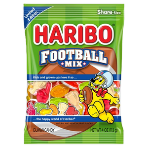 Haribo Football Mix Limited Edition Gummi Candy 4 oz. Bag - Visit www.allcitycandy.com for great candy and delicious treats! 