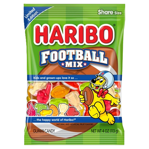 Haribo Football Mix Limited Edition Gummi Candy 4 oz. Bag