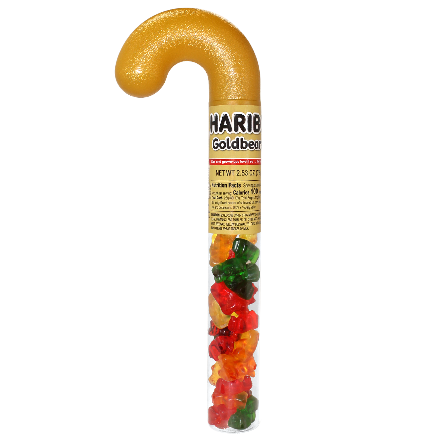 Haribo Goldbears Holiday Filled Cane – 2.53 oz. - Visit www.allcitycandy.com for great candy, service and delicious treats.