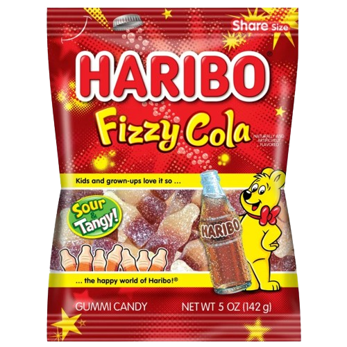 All City Candy Haribo Fizzy Cola Gummi Candy - 5-oz. Peg Bag Gummi Haribo Candy For fresh candy and great service, visit www.allcitycandy.com