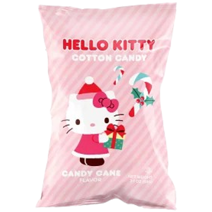 Hello Kitty Candy Cane Cotton Candy 3.1 oz. Bag - Visit www.allcitycandy.com for great candy, service and delicious treats.