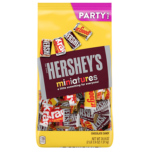All City Candy Hershey's Miniatures Candy Bars Party Pack - 35.9-oz. Bulk Bag Bulk Wrapped Hershey's For fresh candy and great service, visit www.allcitycandy.com