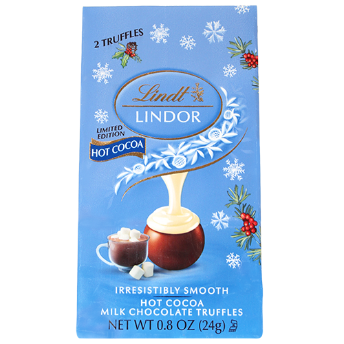 Lindt Lindor Hot Cocoa Milk Chocolate Truffles – 0.8 oz. Bag | Limited Edition Holiday Flavor - Visit www.allcitycandy.com for great candy, service and delicious treats.