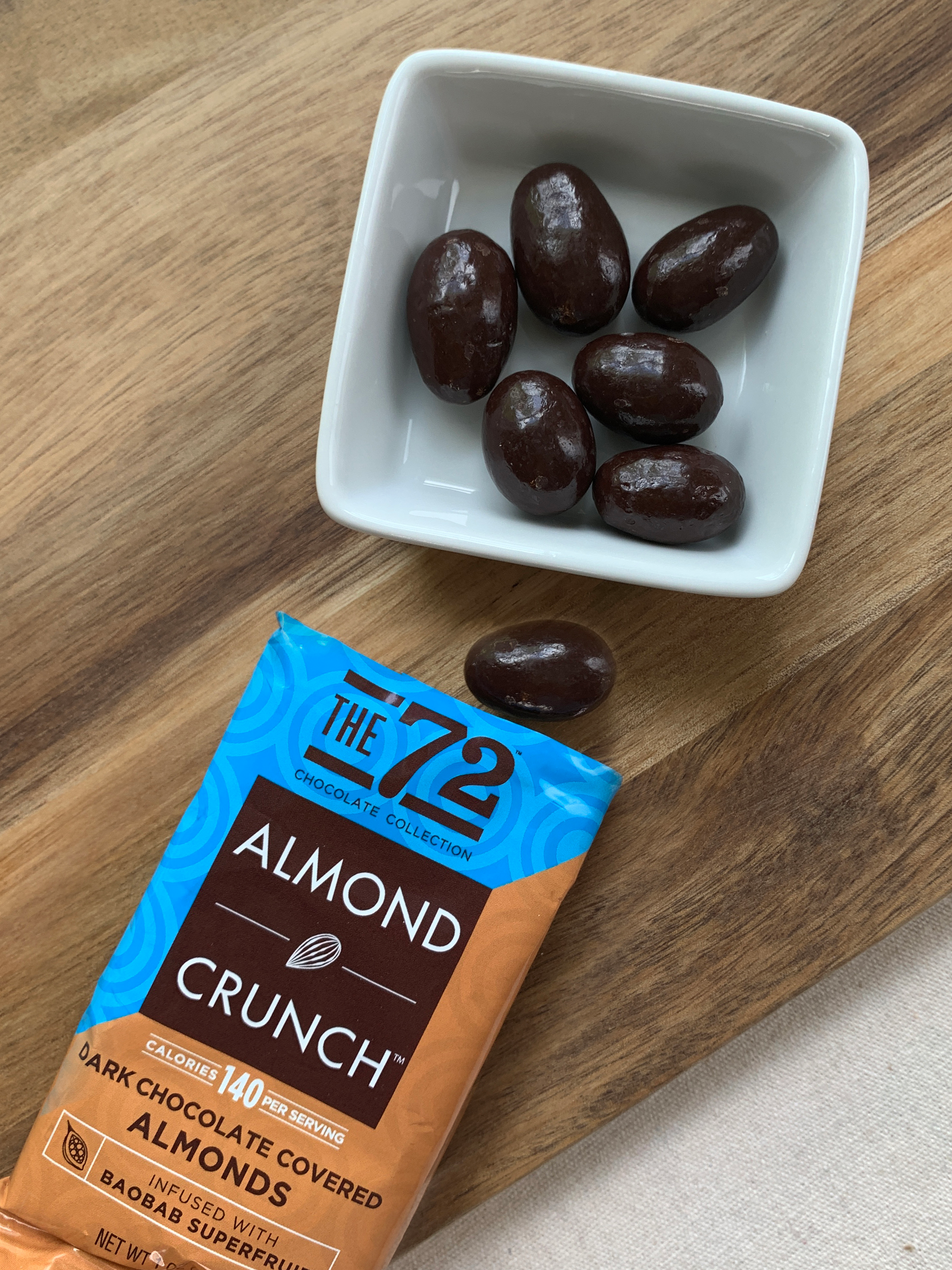 Almond Crunch 72 Dark Chocolate 1 oz. Bag