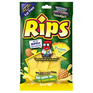 Rips Bite-Size Pineapple Pieces 4 oz. Bag - Visit www.allcitycandy.com for great candy, service and delicious treats.
