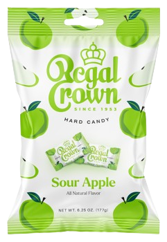 Regal Crown Wrapped Sour Apple Hard Candy 6.25 oz. Bag - For Fresh Candy and Great Customer Service, Visit www.allcitycandy.com