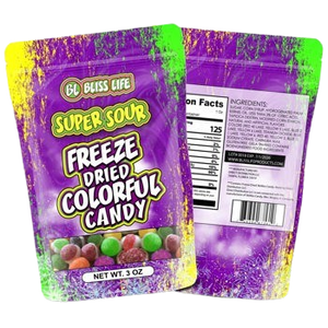 Bliss Life Freeze Dried Super Sour Colorful Candy 3 oz. Bag