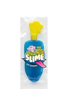 For fresh candy and great service, visit www.allcitycandy.com - Face Twister Sour Tongue Slime Liquid Gel Candy Blue Raspberry/ Cherry 1.4 oz