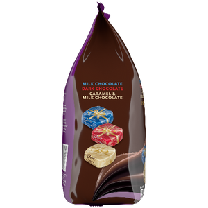 Dove Milk and Dark chocolate flavors on a white background