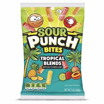 Sour Punch Bites Tropical Blends 5 oz. Bag - For fresh candy and great service, visit www.allcitycandy.com