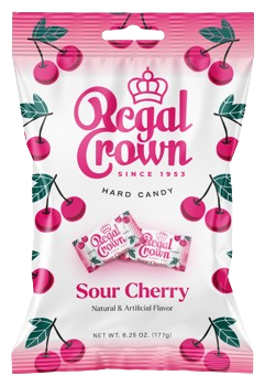 Regal Crown Wrapped Sour Cherry Hard Candy 6.25 oz. Bag