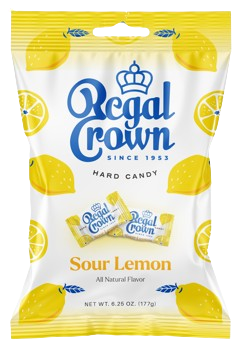 Regal Crown Wrapped Sour Lemon Hard Candy 6.25 oz. Bag