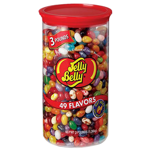 All City Candy Jelly Belly 49 Flavors Jelly Beans - 3 LB Clear Can Jelly Beans Jelly Belly For fresh candy and great service, visit www.allcitycandy.com