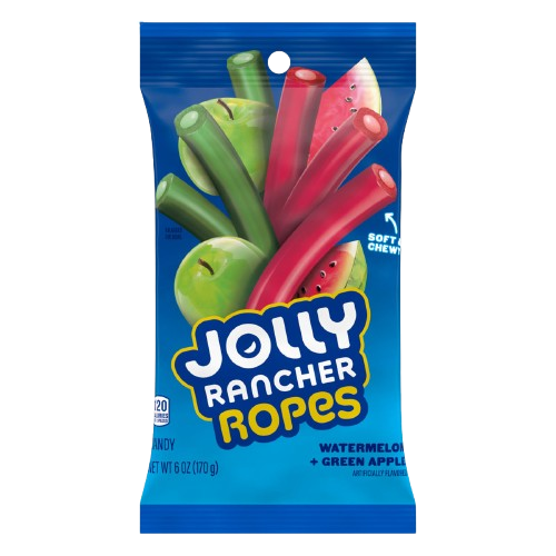 Jolly Rancher Ropes Watermelon and Green Apple 10 oz. Bag - Visit www.allcitycandy.com for great candy and delicious treats! 