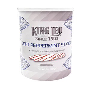 King Leo Soft Peppermint Sticks 15.5 oz. Canister