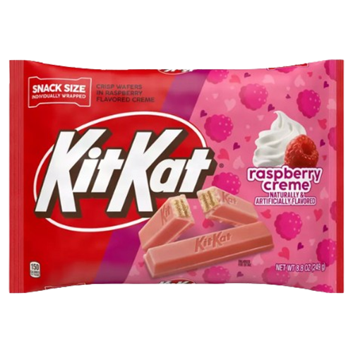 Kit Kat Raspberry Creme Snack Size 8.8 oz. Bag - Discover www.allcitycandy.com for bulk candy, chocolates, gummies & seasonal sweets. Perfect for parties, gifts & everyday treats—shop your favorites now!