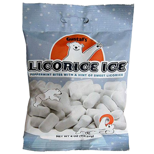 All City Candy Gustaf's Licorice Ice Peppermint Bites - 4-oz. Bag Licorice Gerrit J. Verburg Candy For fresh candy and great service, visit www.allcitycandy.com