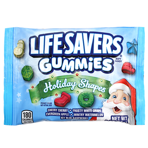 Life Savers Gummies Holiday Shapes 2 oz. Bag - Visit www.allcitycandy.com for great candy, service and delicious treats.