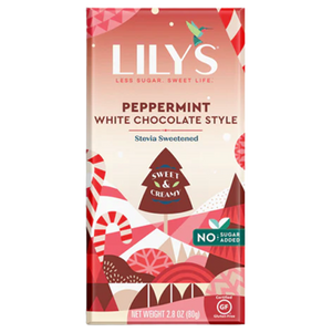 Lily's No Sugar Added Peppermint White Chocolate 2.8 oz. Bar - For fresh candy and great service, visit www.allcitycandy.com