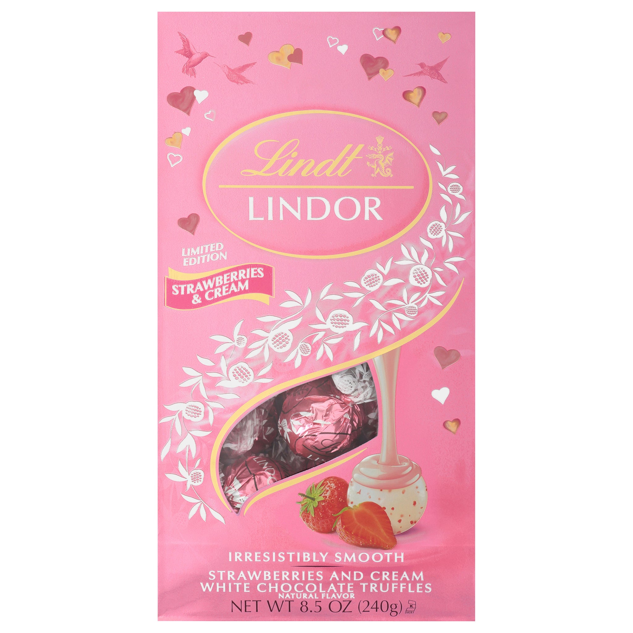 Lindt Lindor Strawberries & Cream White Chocolate Truffles - 8.5-oz. B -  All City Candy