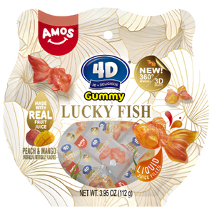 Amos 4D Gummy Lucky Fish 3.95 oz. Bag - Visit www.allcitycandy.com for great candy and delicious treats!