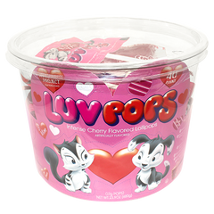 Cherry Heart Lollipops Valentine Mailbox Tub – 40 Count - All City