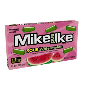 Mike and Ike Sour Watermelon 4.25 oz. Theater Box - Visit www.allcitycandy.com for fresh and delicious candy treats.