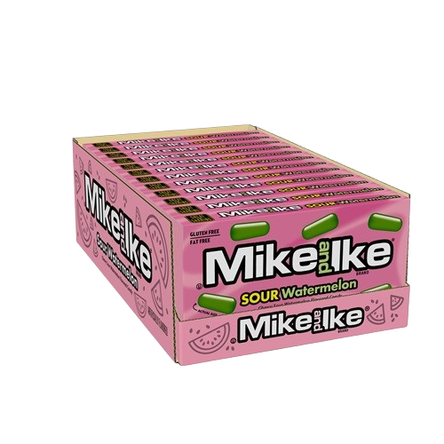 Mike and Ike Sour Watermelon 4.25 oz. Theater Box Case of 12  - Visit www.allcitycandy.com for fresh and delicious candy treats.